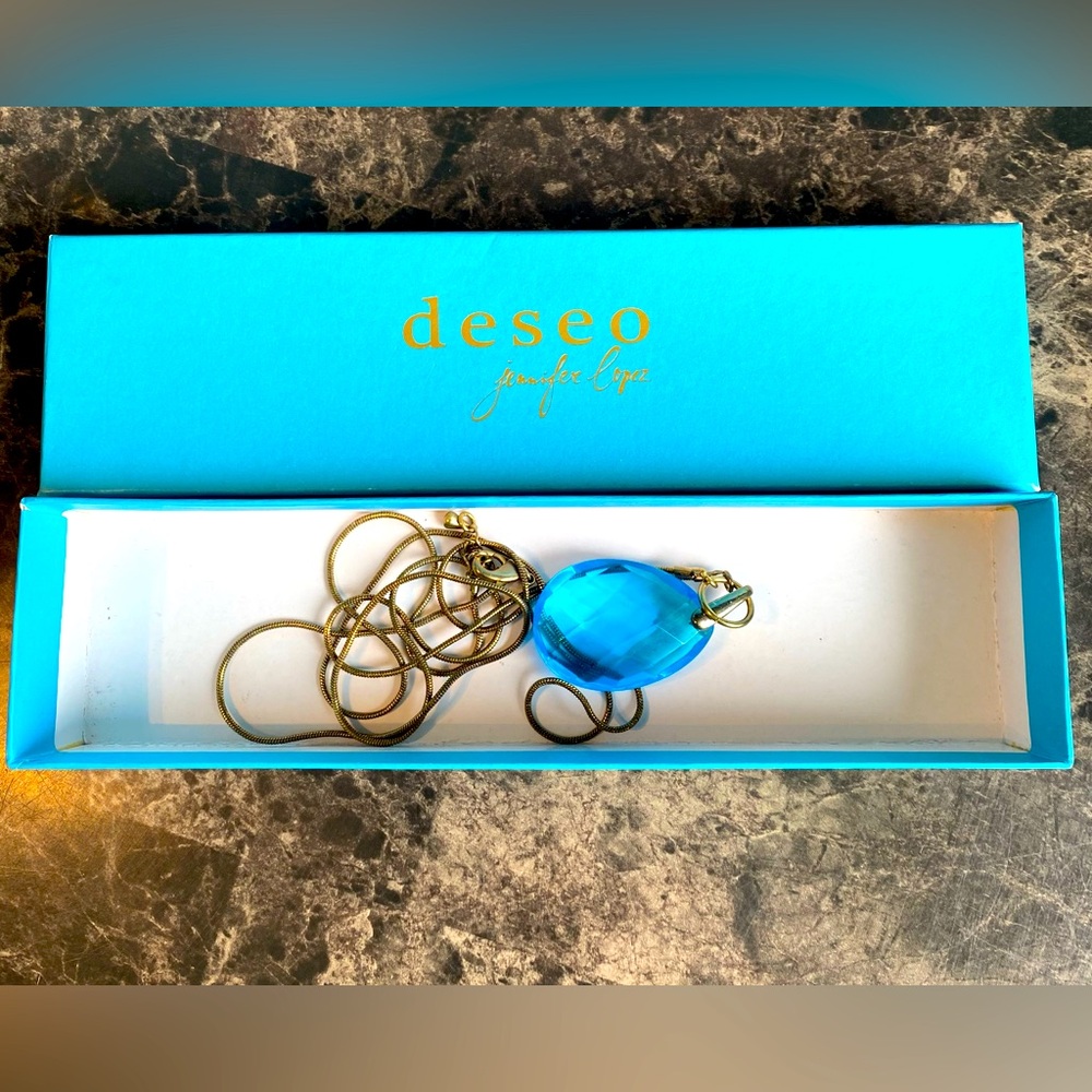 Jennifer Lopez Deseo Aquamarine Pendant Necklace